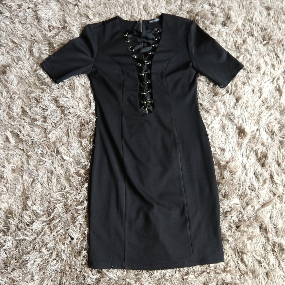 Black midi dress